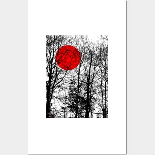 Red Sun in the Forest Posters and Art